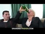 Boozed blonde granny takes is from both ends