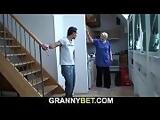 He helps blonde old grandma