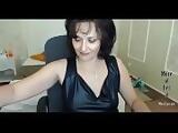 GILF in leather on webcam