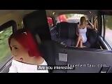 Huge tits lesbian blonde changing in cab