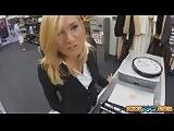 Sexually harassed milf got fired and goes to a pawn shop to sell some stuff