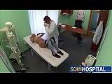 Blonde Janna gets her sweet pussy fucked from behind by her doctor