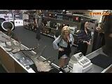 Lesbians pawn their asses with nasty dude in the pawnshop