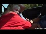 80 years old bitch gets screwed in the car