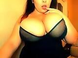 BBW milf lives showing her huge natural boobs